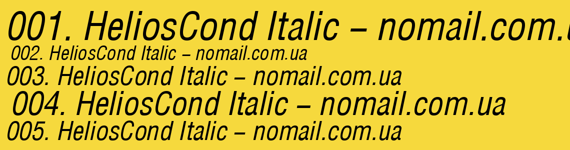 Шрифт HeliosCond Italic