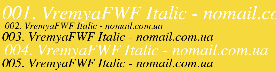 Шрифт VremyaFWF Italic