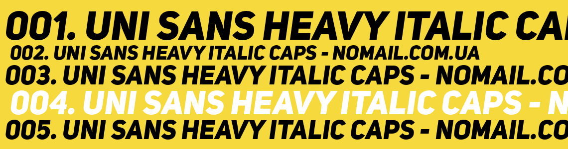 Шрифт Uni Sans Heavy Italic CAPS