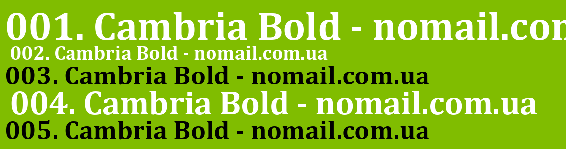 Шрифт Cambria Bold