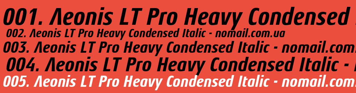 Шрифт Aeonis LT Pro Heavy Condensed Italic