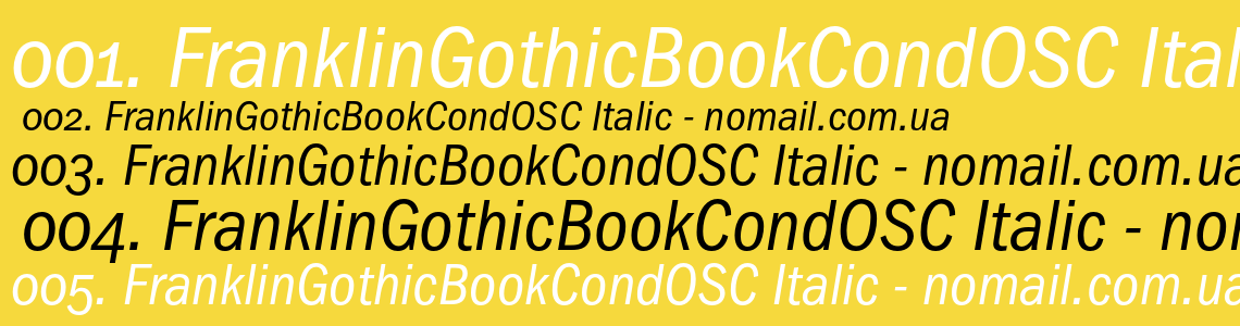 Шрифт FranklinGothicBookCondOSC Italic