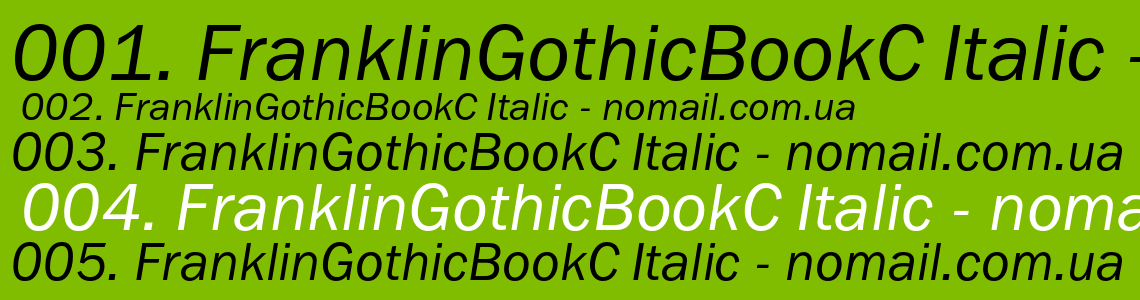 Шрифт FranklinGothicBookC Italic