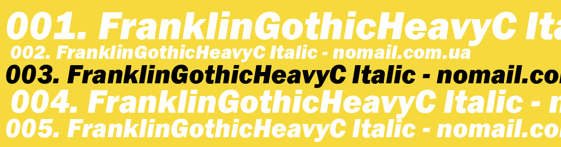 Шрифт FranklinGothicHeavyC Italic