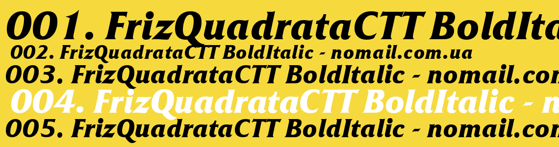 Шрифт FrizQuadrataCTT BoldItalic