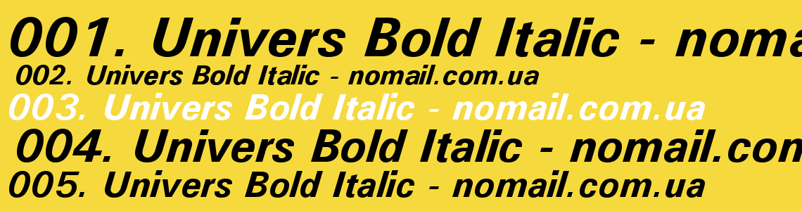 Шрифт Univers Bold Italic