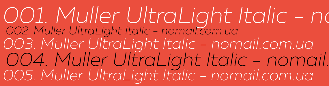 Шрифт Muller UltraLight Italic