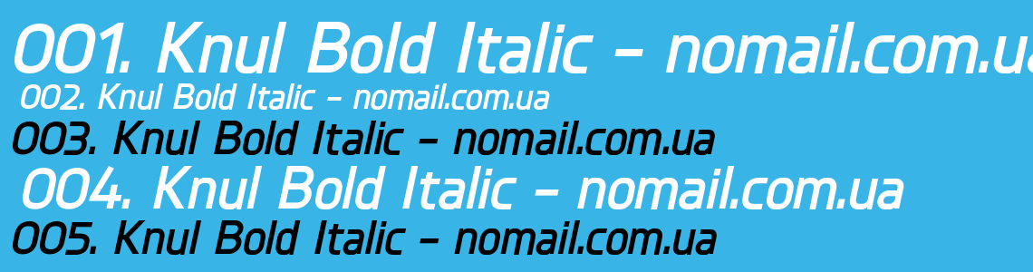 Шрифт Knul Bold Italic