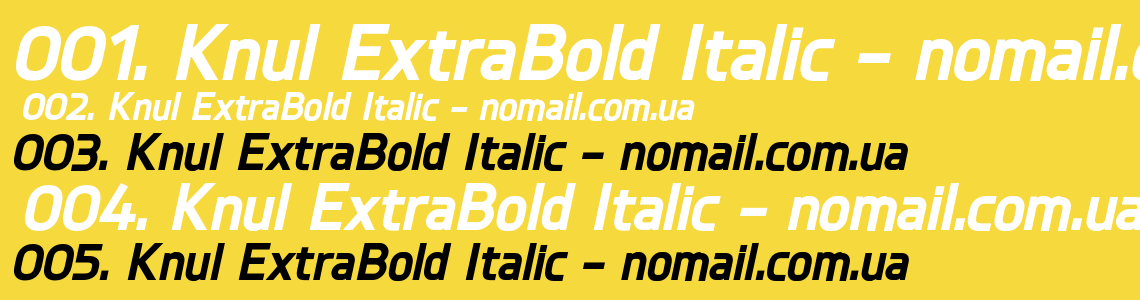 Шрифт Knul ExtraBold Italic