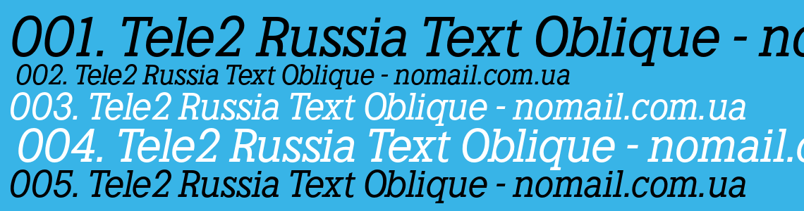 Шрифт Tele2 Russia Text Oblique