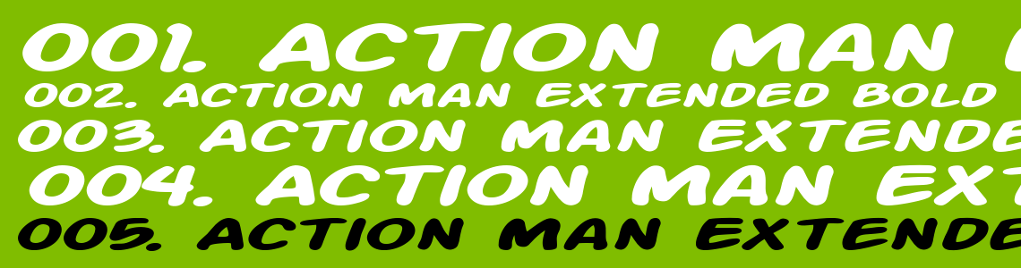Шрифт Action Man Extended Bold Italic