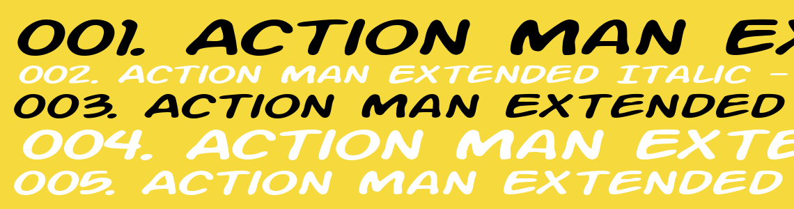 Шрифт Action Man Extended Italic