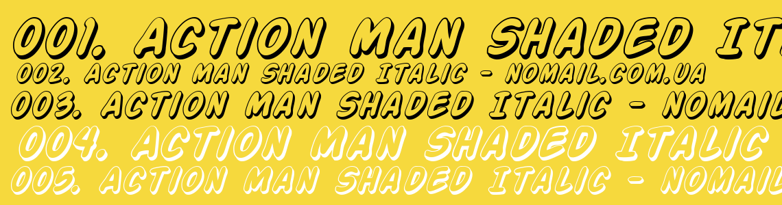 Шрифт Action Man Shaded Italic