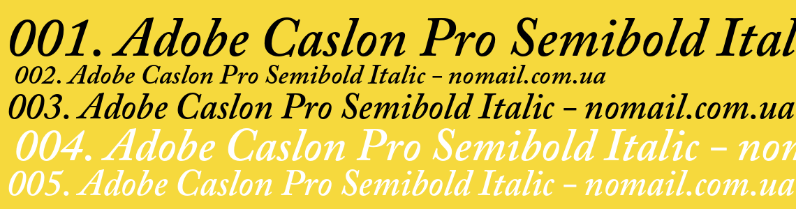 Шрифт Adobe Caslon Pro Semibold Italic