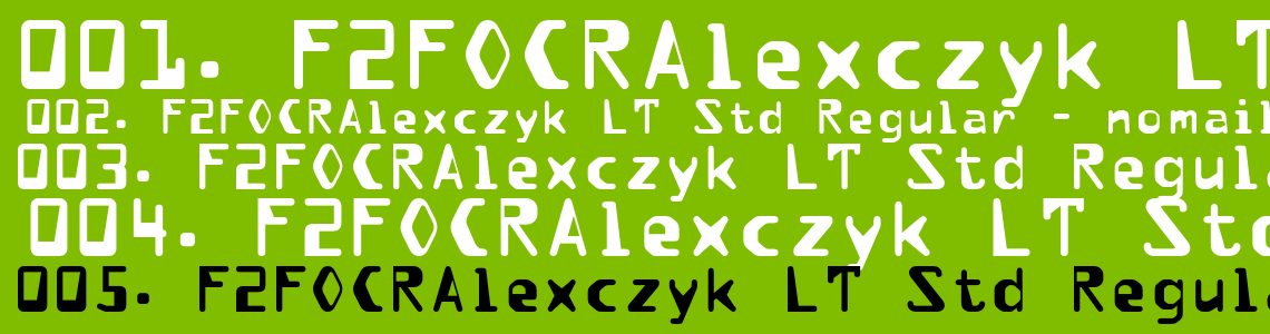 Шрифт F2FOCRAlexczyk LT Std Regular