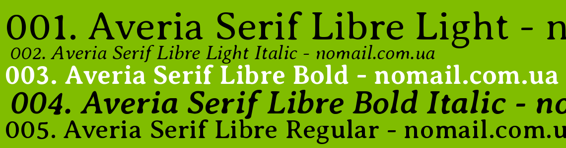 Шрифт Averia Serif Libre