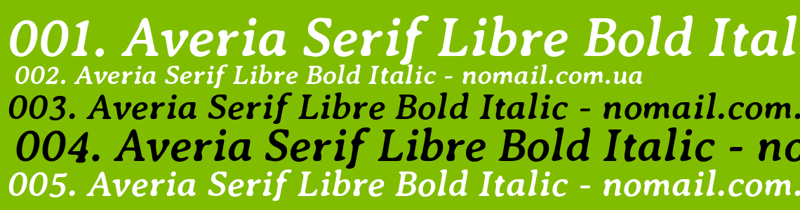 Шрифт Averia Serif Libre Bold Italic