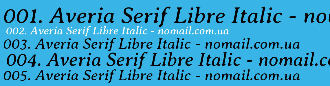 Шрифт Averia Serif Libre Italic