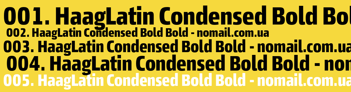 Шрифт HaagLatin Condensed Bold Bold