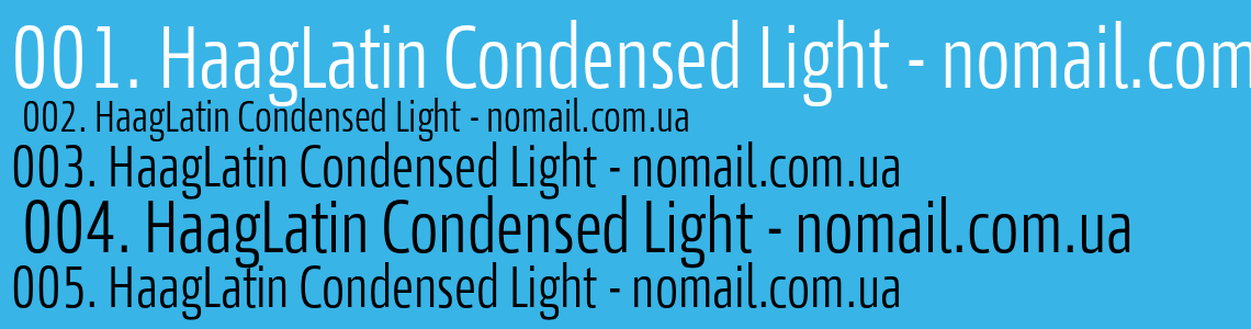 Шрифт HaagLatin Condensed Light