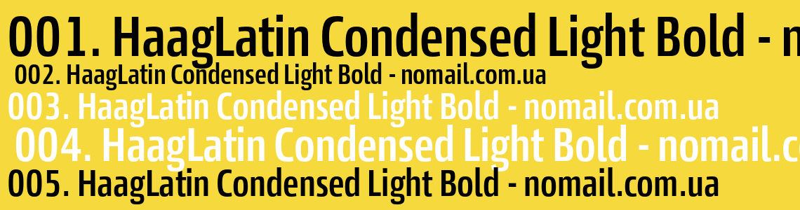 Шрифт HaagLatin Condensed Light Bold