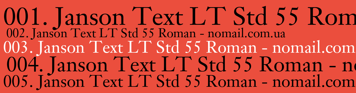 Шрифт Janson Text LT Std 55 Roman