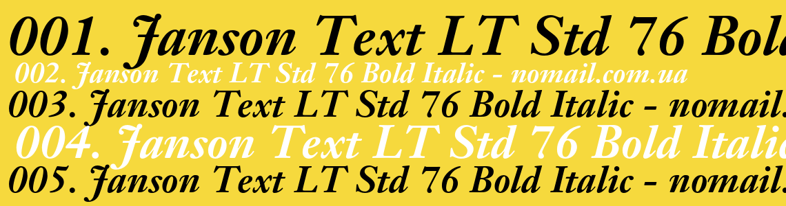 Шрифт Janson Text LT Std 76 Bold Italic