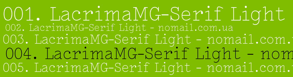 Шрифт LacrimaMG-Serif Light