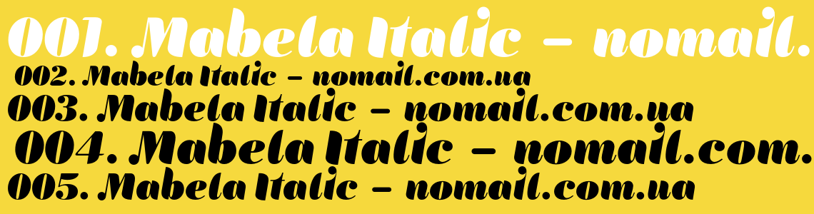 Шрифт Mabela Italic