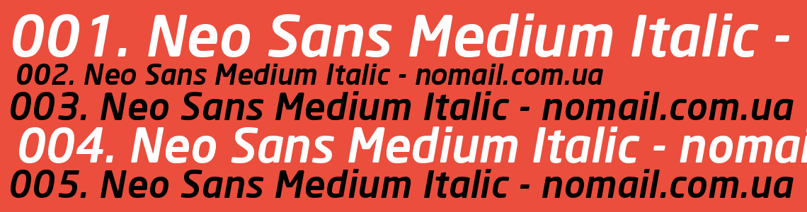 Шрифт Neo Sans Medium Italic