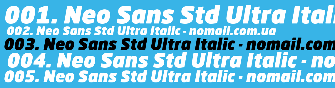 Шрифт Neo Sans Std Ultra Italic