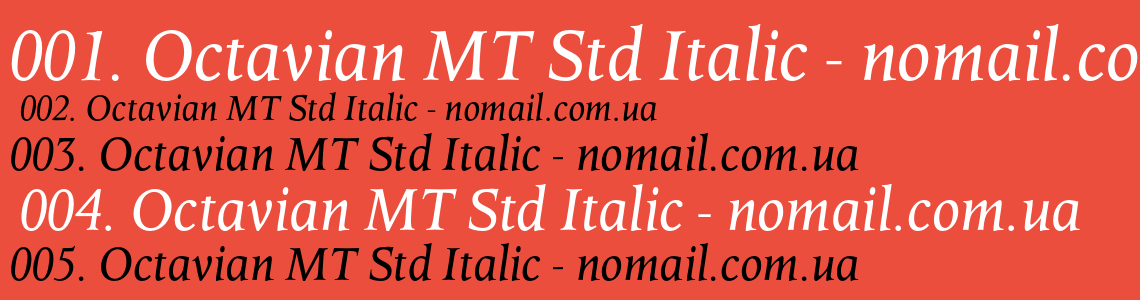 Шрифт Octavian MT Std Italic