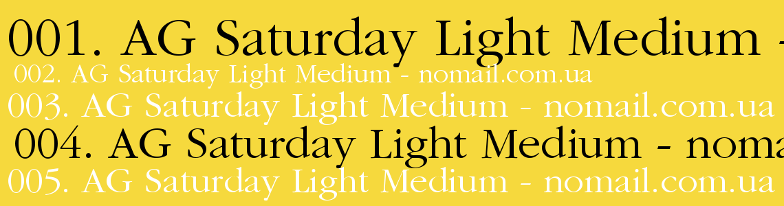 Шрифт AG Saturday Light Medium
