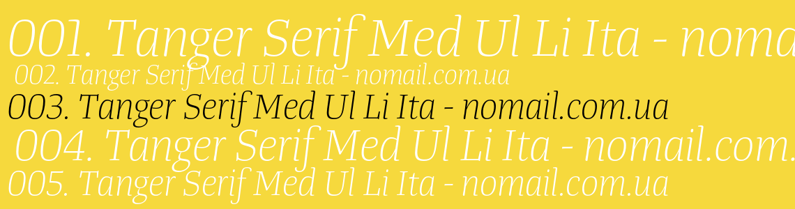 Шрифт Tanger Serif Med Ul Li Ita