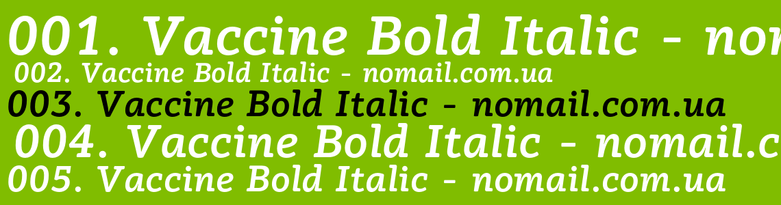 Шрифт Vaccine Bold Italic