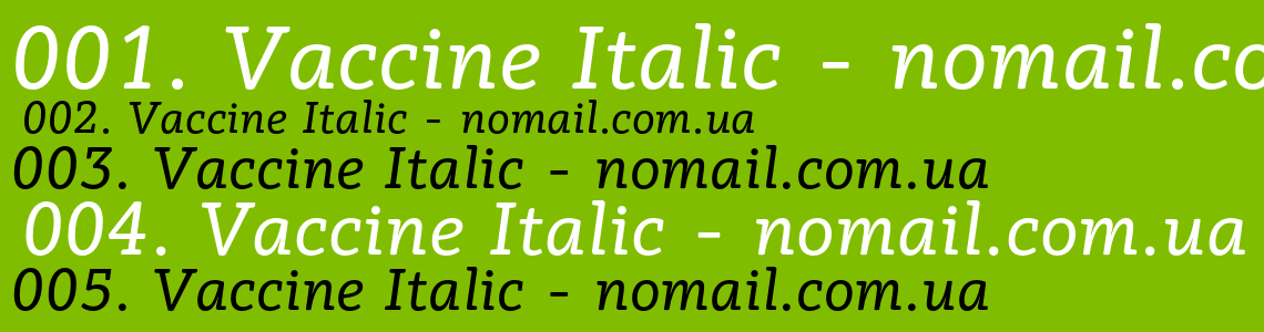 Шрифт Vaccine Italic