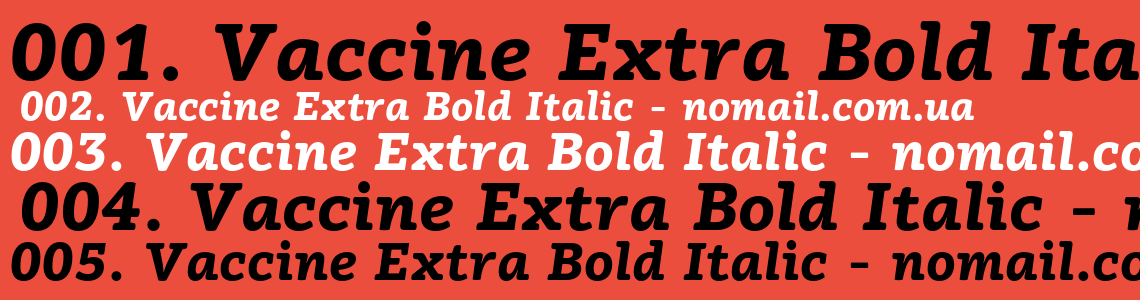 Шрифт Vaccine Extra Bold Italic