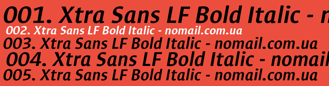 Шрифт Xtra Sans LF Bold Italic