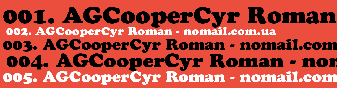 Шрифт AGCooperCyr Roman