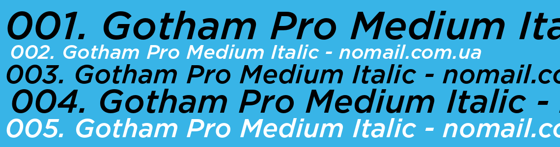 Шрифт Gotham Pro Medium Italic