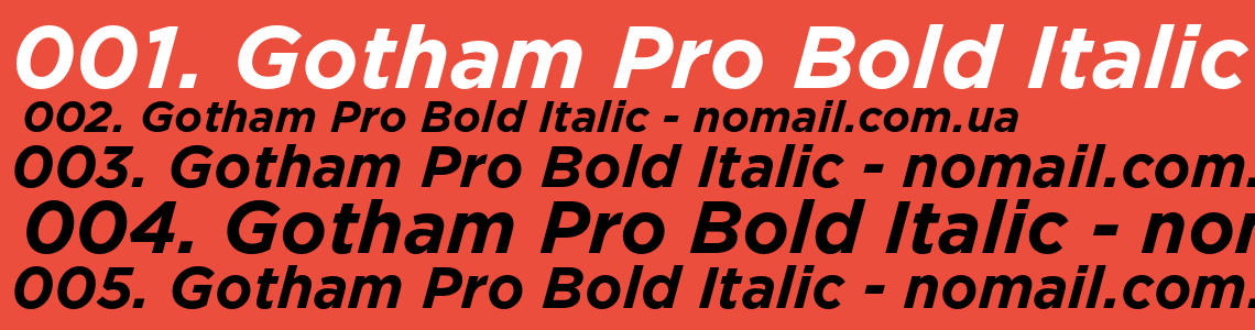 Шрифт Gotham Pro Bold Italic