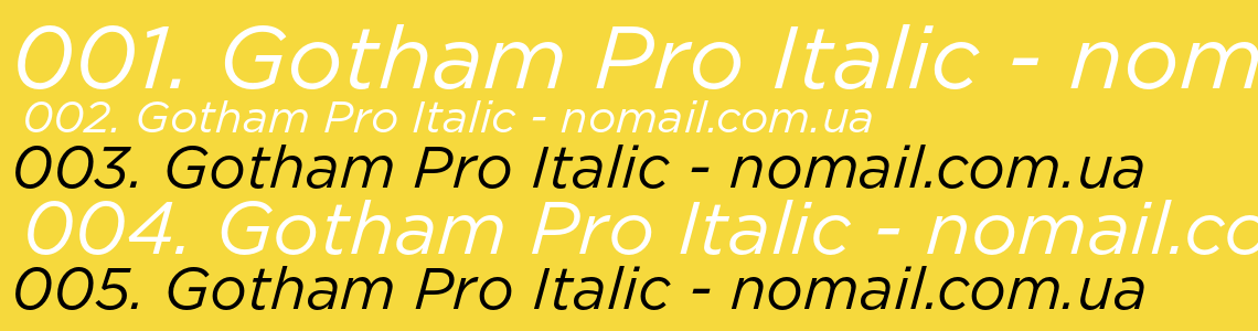 Шрифт Gotham Pro Italic