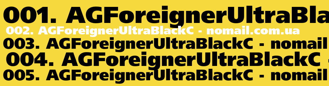 Шрифт AGForeignerUltraBlackC