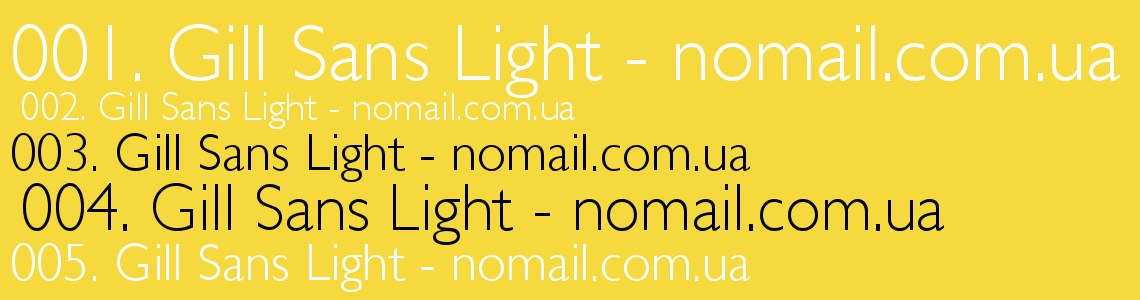 Шрифт Gill Sans Light