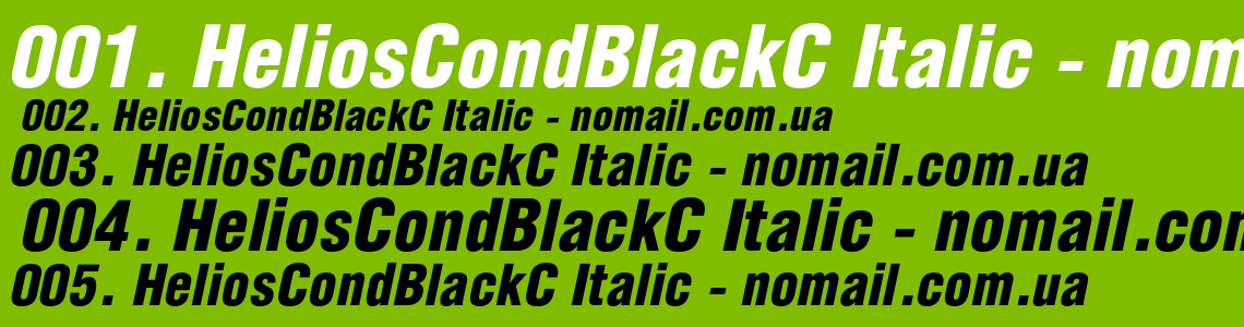 Шрифт HeliosCondBlackC Italic