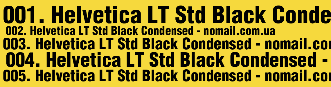 Шрифт Helvetica LT Std Black Condensed