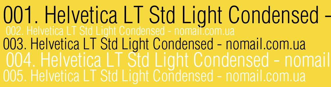 Шрифт Helvetica LT Std Light Condensed