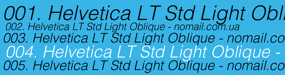 Шрифт Helvetica LT Std Light Oblique