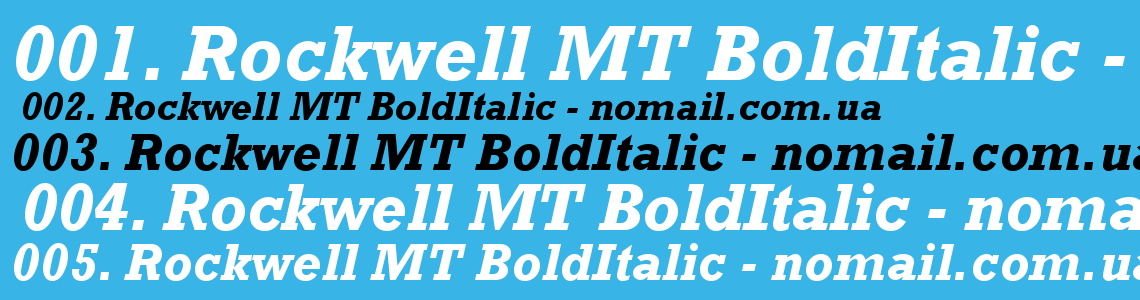 Шрифт Rockwell MT BoldItalic