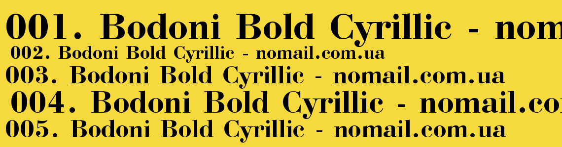 Шрифт Bodoni Bold Cyrillic